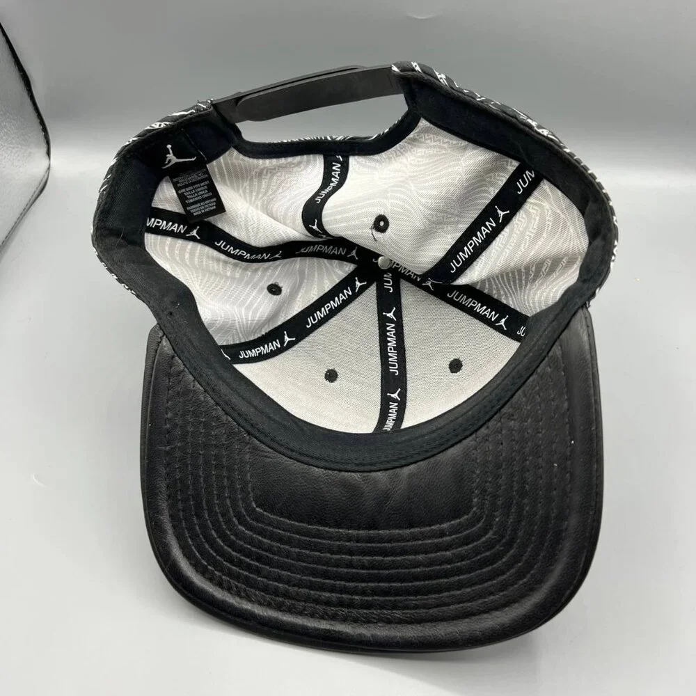Air Jordan Hat Men Black Wave Pattern‎ Embroidered Logo Jumpman Snap Back Cap